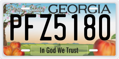 GA license plate PFZ5180