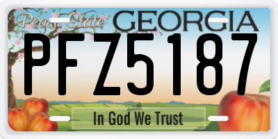 GA license plate PFZ5187