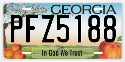 GA license plate PFZ5188