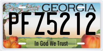 GA license plate PFZ5212