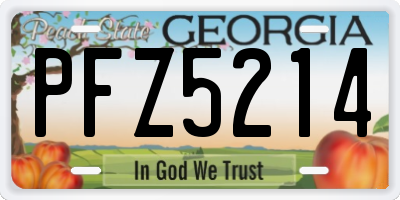 GA license plate PFZ5214
