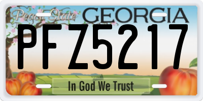 GA license plate PFZ5217