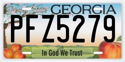 GA license plate PFZ5279
