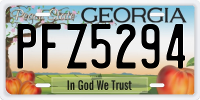 GA license plate PFZ5294