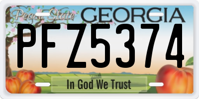 GA license plate PFZ5374