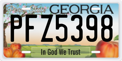 GA license plate PFZ5398