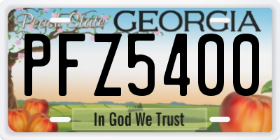 GA license plate PFZ5400
