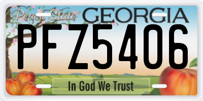 GA license plate PFZ5406