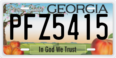 GA license plate PFZ5415