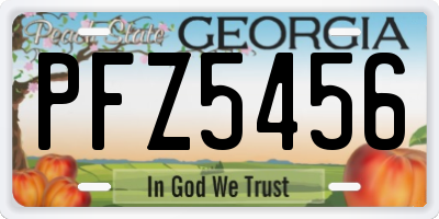GA license plate PFZ5456