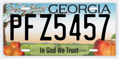 GA license plate PFZ5457