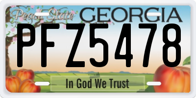 GA license plate PFZ5478
