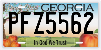 GA license plate PFZ5562