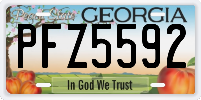 GA license plate PFZ5592