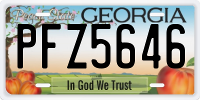 GA license plate PFZ5646