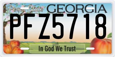GA license plate PFZ5718
