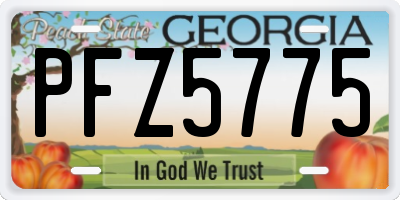 GA license plate PFZ5775