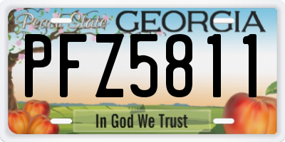 GA license plate PFZ5811