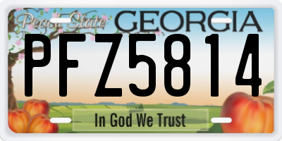 GA license plate PFZ5814