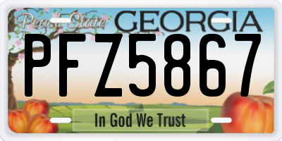 GA license plate PFZ5867
