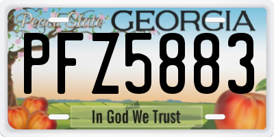 GA license plate PFZ5883