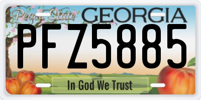 GA license plate PFZ5885