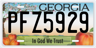 GA license plate PFZ5929