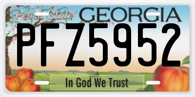 GA license plate PFZ5952