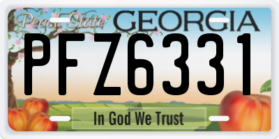 GA license plate PFZ6331