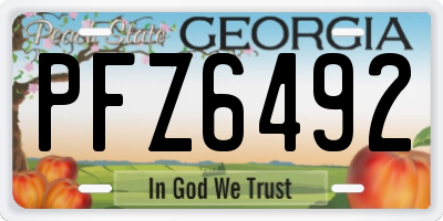 GA license plate PFZ6492