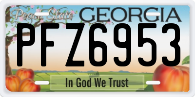 GA license plate PFZ6953