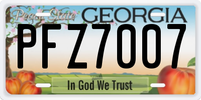 GA license plate PFZ7007