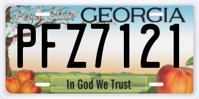 GA license plate PFZ7121