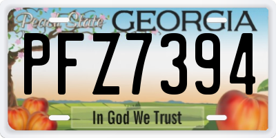 GA license plate PFZ7394