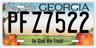 GA license plate PFZ7522