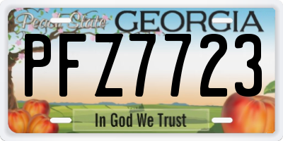 GA license plate PFZ7723