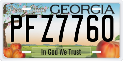 GA license plate PFZ7760