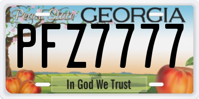 GA license plate PFZ7777