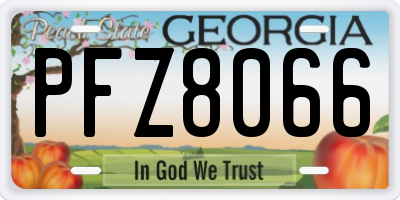 GA license plate PFZ8066