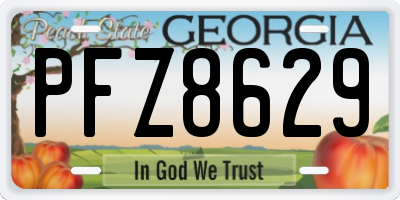 GA license plate PFZ8629