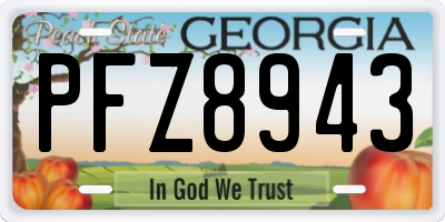 GA license plate PFZ8943