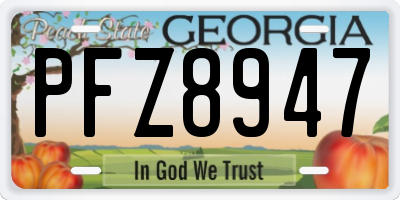 GA license plate PFZ8947