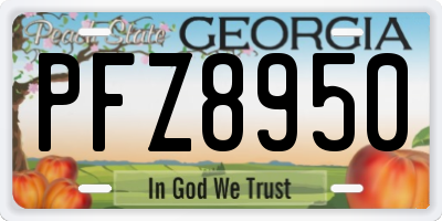 GA license plate PFZ8950