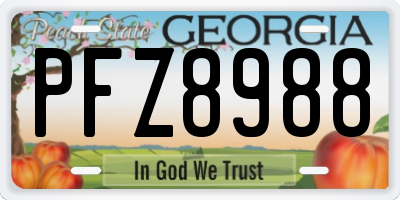 GA license plate PFZ8988