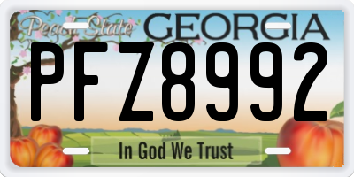 GA license plate PFZ8992
