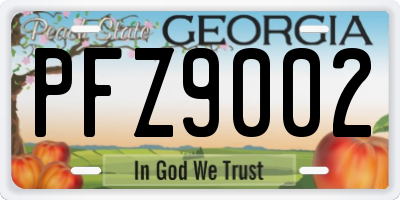 GA license plate PFZ9002