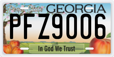 GA license plate PFZ9006