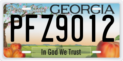 GA license plate PFZ9012