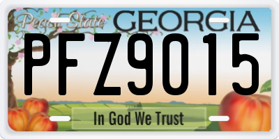 GA license plate PFZ9015