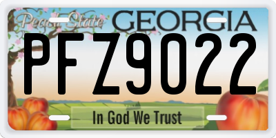 GA license plate PFZ9022